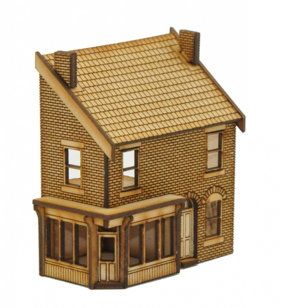 TT-SH003 Low Relief Victorian Shop/Terraced House Left Hand TT:120 Scale Laser Cut Kit